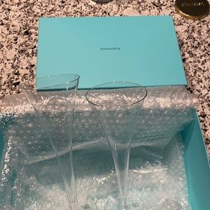 Tiffany champagne flutes - brand new!